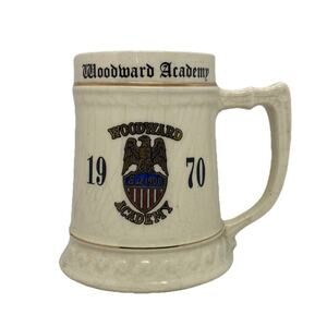 1970 Woodward Academy Atlanta Ceramic 26 Oz Stein Mug LG Balfour Vintage Possum